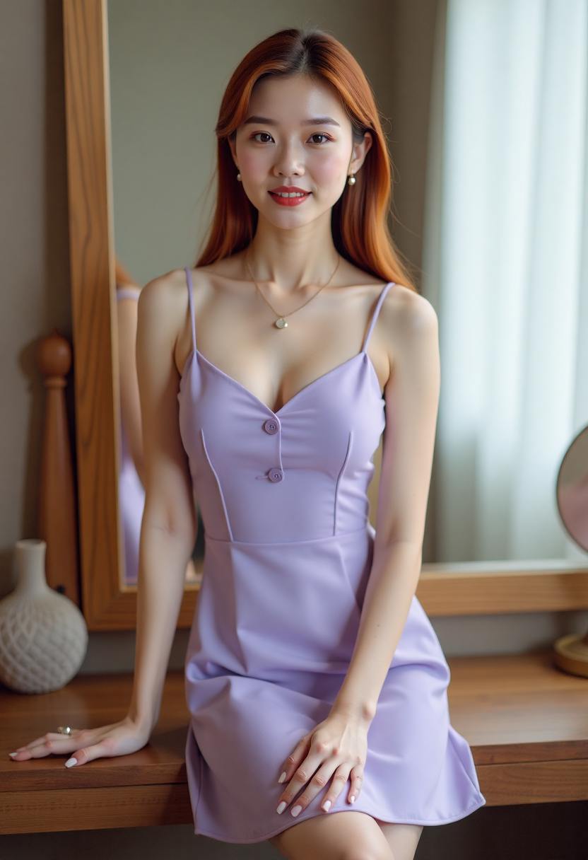 母女在窗边交谈